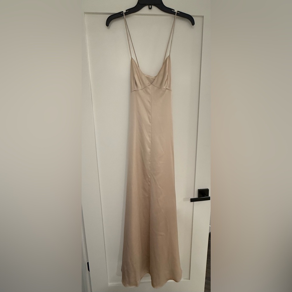 Fame and Partners Strapless Cream Gown